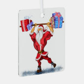 Santa Bodybuilder Grappige Kerst Ornament Gift (Voorkant Rechts)