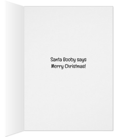 Santa Booby Bird kerstKaart (Binnen (Rechts))