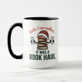 Santa Book Haul Holiday Fun Mok