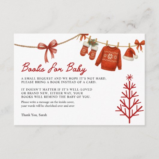  Santa Books for Baby Card  Informatiekaartje (Voorkant)