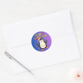 Santa & Boom Magic – Kerststickers & Uitnodigingen Ronde Sticker