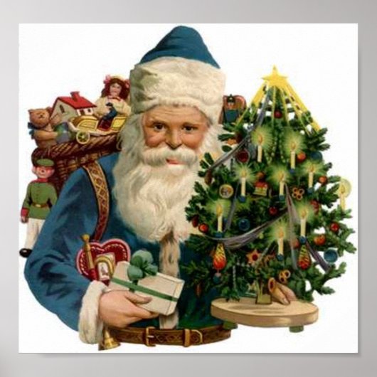 Santa, Boom, speelgoedzak Poster (Voorkant)