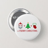 Santa + Boom + Voorbereiding = Vrolijk kerstfeest Ronde Button 5,7 Cm (Voorkant /achterkant)