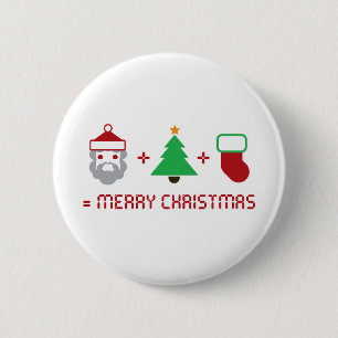Santa + Boom + Voorbereiding = Vrolijk kerstfeest Ronde Button 5,7 Cm
