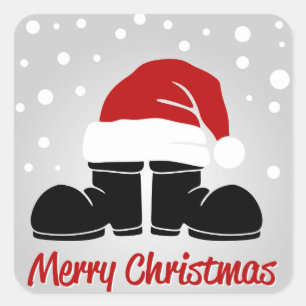 Santa Boots Vierkante Sticker