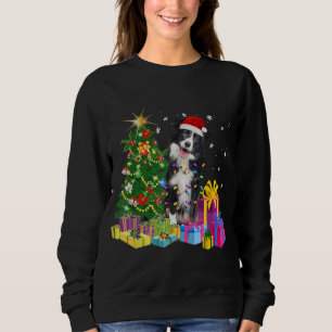 Santa Border Collie Dog kerstboom Light Funny Trui