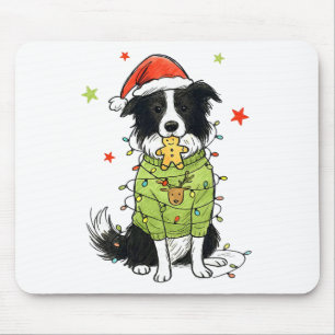 Santa Border Collie Kerstmis Border Collie Hond Mo Muismat