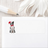 Santa Border Collie retour adreslabels Etiket (Insitu)