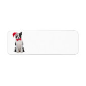 Santa Border Collie retour adreslabels Etiket (Voorkant)