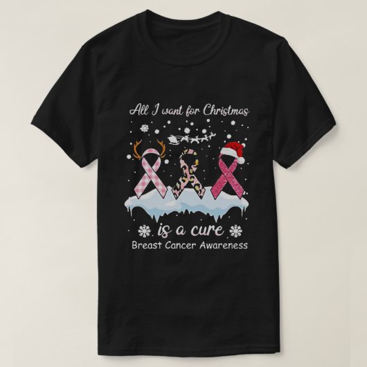 Santa borstkanker alles wat ik wil voor Kerstmis i T-shirt (Design voorkant)