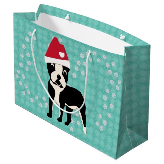 Santa Boston Large Cadeautasje (Achterkant Gekanteld)
