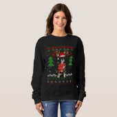 Santa Boston Terrier Dog Kerstmis verlicht Ugly Xm Trui (Voorkant volledig)