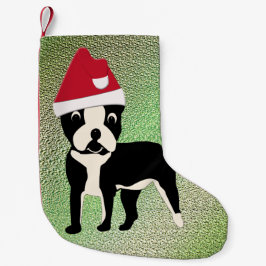 Santa Boston Terrier Kleine Kerstsok