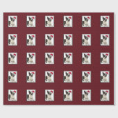 Santa Boston Terrier Wrapping Paper Cadeaupapier (Vlak)