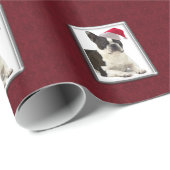 Santa Boston Terrier Wrapping Paper Cadeaupapier (Rol Hoek)