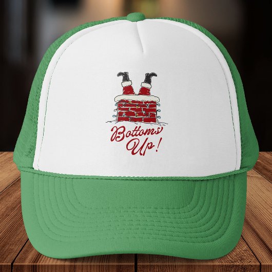 Santa Bottoms Up Funny Christmas Holiday Trucker Pet