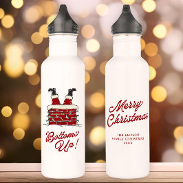Santa Bottoms Up Funny Christmas Holiday Waterfles