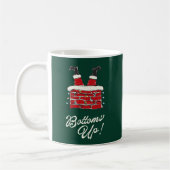 Santa Bottoms Up Funny Holiday Kitchen and Gift Koffiemok (Links)