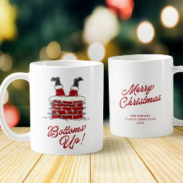 Santa Bottoms Up Funny Holiday Kitchen and Gift Koffiemok