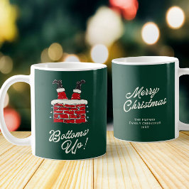 Santa Bottoms Up Funny Holiday Kitchen and Gift Koffiemok