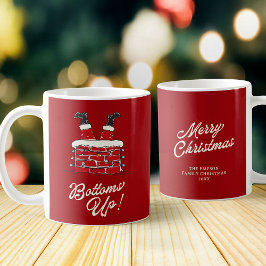 Santa Bottoms Up Funny Holiday Kitchen and Gift Koffiemok