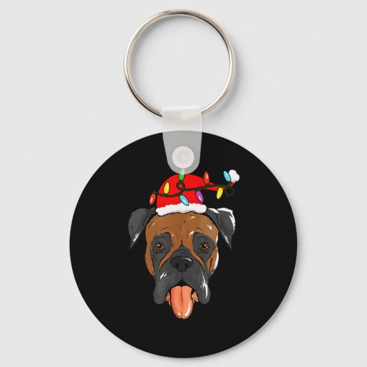 Santa Boxer Light Christmas Sleutelhanger (Voorkant)