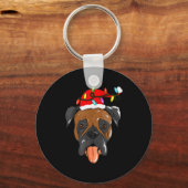 Santa Boxer Light Christmas Sleutelhanger (Voorkant)