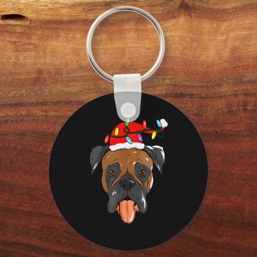 Santa Boxer Light Christmas  Sleutelhanger (Voorkant)