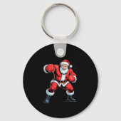Santa Boxing Lover Funny Holiday Christmas Xmas Pa Sleutelhanger (Voorkant)