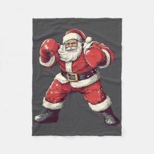 Santa Boxing Lover Funny Mma Muay Thai Boxer Chris Fleece Deken
