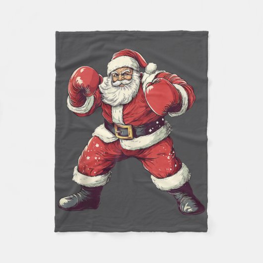 Santa Boxing Lover Funny Mma Muay Thai Boxer Chris Fleece Deken (Voorkant)