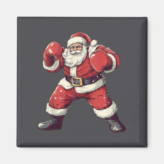 Santa Boxing Lover Funny Mma Muay Thai Boxer Chris Magneet (Voorkant)