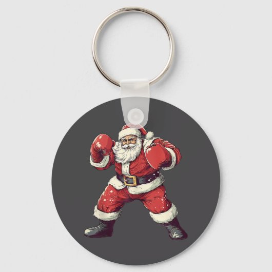 Santa Boxing Lover Funny Mma Muay Thai Boxer Chris Sleutelhanger (Voorkant)