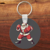 Santa Boxing Lover Funny Mma Muay Thai Boxer Chris Sleutelhanger (Voorkant)