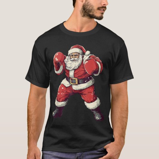 Santa Boxing Lover Funny Mma Muay Thai Boxer Chris T-shirt (Voorkant)
