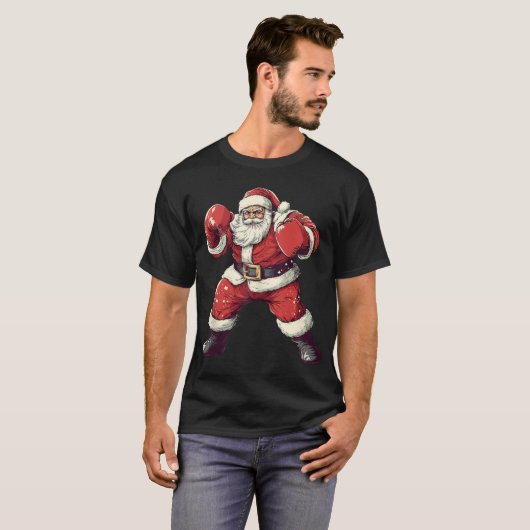Santa Boxing Lover Funny Mma Muay Thai Boxer Chris T-shirt (Voorkant volledig)