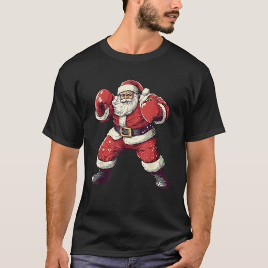 Santa Boxing Lover Funny MMA Muay Thai Boxer Chris T-shirt (Voorkant)