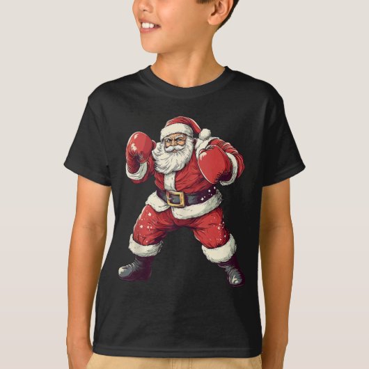 Santa Boxing Lover Funny Mma Muay Thai Boxer Chris T-shirt (Voorkant)