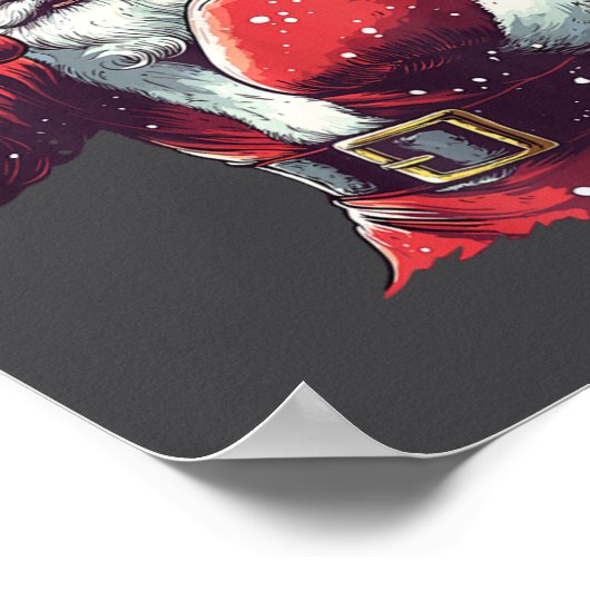 Santa Boxing Lover Mma Muay Thai Boxer Christmas X Poster (Hoek)