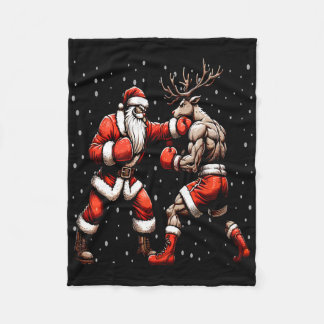 Santa Boxing Rendier Kersttrui Fleece Deken