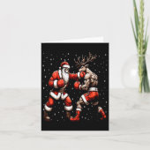 Santa Boxing Rendier Kersttrui Kaart (Voorkant)
