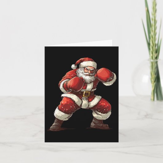 Santa Boxing Xmas Mma Muay Thai Lover Boxer Christ Kaart (Voorkant)
