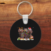 Santa Boykin Spaniel Dog Gorgeous Reindeer Christm Sleutelhanger (Voorkant)
