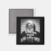 Santa Breaking Entering Mugshot Funny Christmas Ho Magneet (Voorkant / Achterkant)