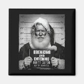 Santa Breaking Entering Mugshot Funny Christmas Ho Magneet (Voorkant)