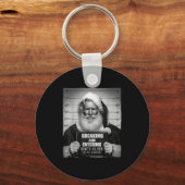 Santa Breaking Entering Mugshot Funny Christmas Ho Sleutelhanger (Voorkant)