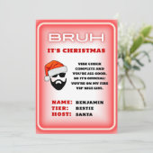 Santa Brief aan Teen | Leuke kerstlijst Kaart (Staand voorkant)