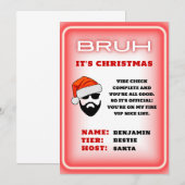 Santa Brief aan Teen | Leuke kerstlijst Kaart (Voorkant / Achterkant)