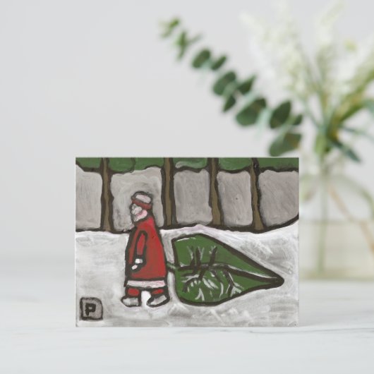 Santa briefkaart (Staand voorkant)