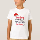Santa Bringing Baby Brother Shirt - Kinder Kerst (Voorkant)